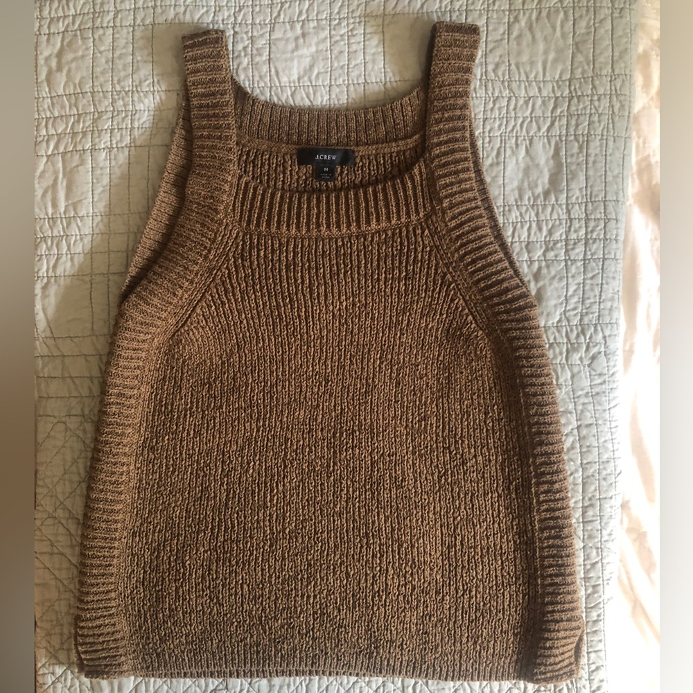 J Crew M Chestnut brown sweater tank.